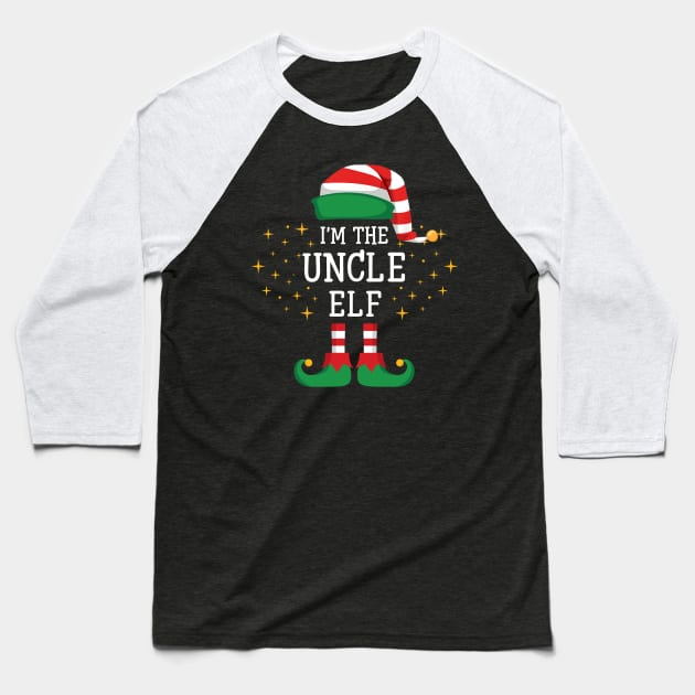 I'm The Uncle Elf Matching Family Christmas Pajama Baseball T-Shirt by Damsin